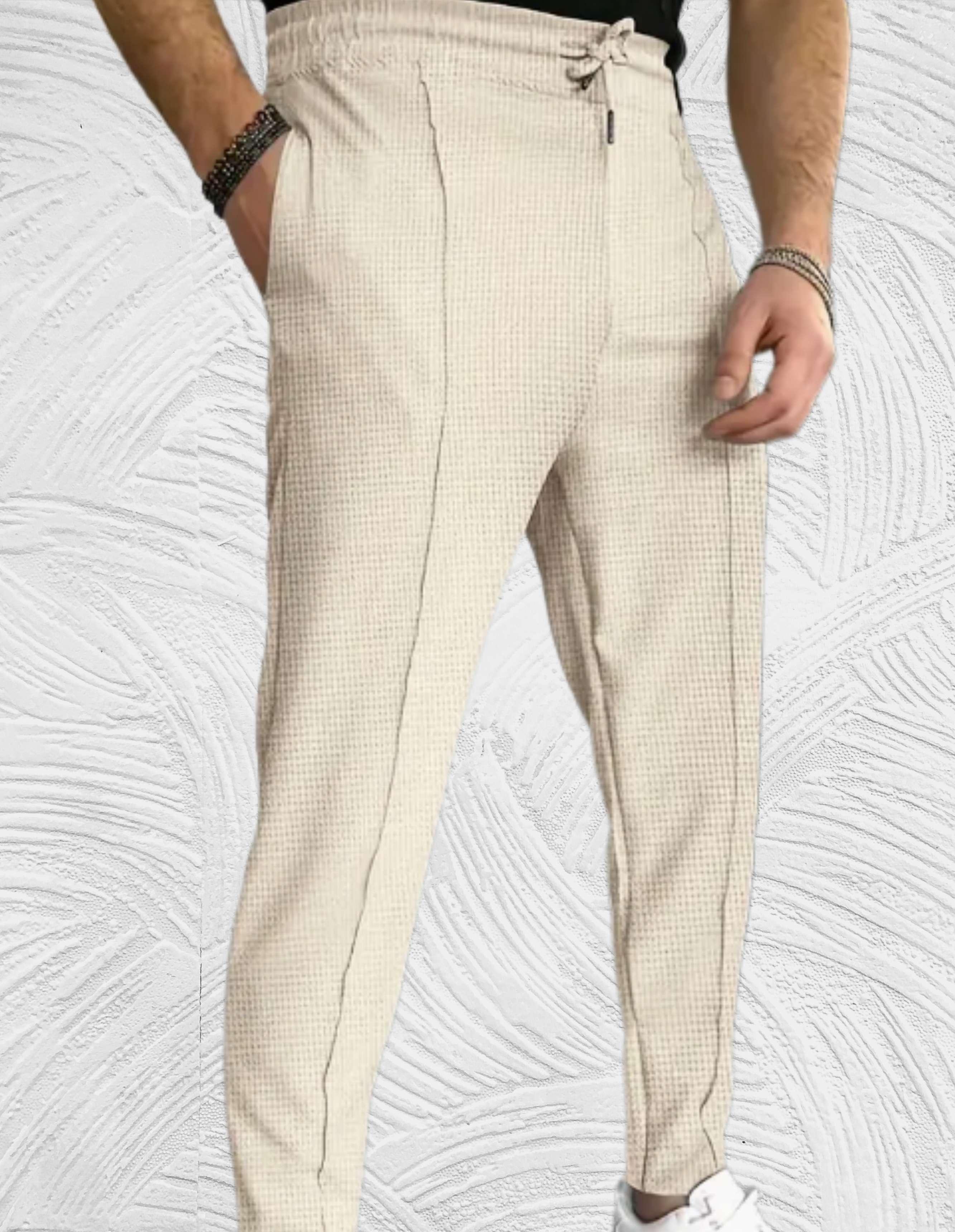 Clarence - Casual broek met hoge taille en ribbels voor heren - Miller-Mode